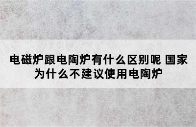 电磁炉跟电陶炉有什么区别呢 国家为什么不建议使用电陶炉